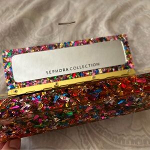 Sparkly limited edition Sephora clutch with brushes